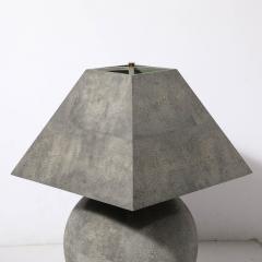 Karl Springer Mid Century Modernist Tessellated Shagreen Geometric Table Lamp by Karl Springer - 3473908