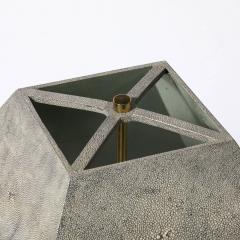 Karl Springer Mid Century Modernist Tessellated Shagreen Geometric Table Lamp by Karl Springer - 3473909
