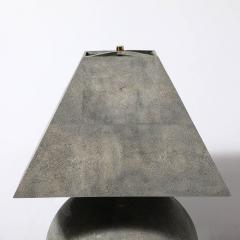 Karl Springer Mid Century Modernist Tessellated Shagreen Geometric Table Lamp by Karl Springer - 3473910