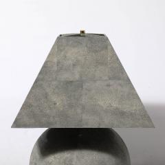 Karl Springer Mid Century Modernist Tessellated Shagreen Geometric Table Lamp by Karl Springer - 3473911