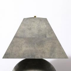 Karl Springer Mid Century Modernist Tessellated Shagreen Geometric Table Lamp by Karl Springer - 3473915