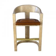 Karl Springer Mid Century Set of 4 Onassis Bar Stools - 2974989