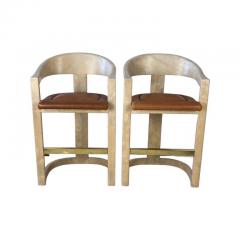 Karl Springer Mid Century Set of 4 Onassis Bar Stools - 2974991