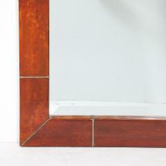 Karl Springer Mid Century Tessellated Lacquered Goatskin Arched Mirror signed Karl Springer - 4826942
