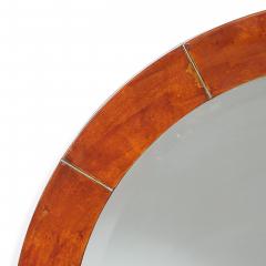 Karl Springer Mid Century Tessellated Lacquered Goatskin Arched Mirror signed Karl Springer - 4827008