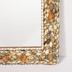 Karl Springer Mid Century Tessellated Seashell Border Mirror in the Manner of Karl Springer - 4233539