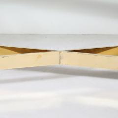 Karl Springer Mid Century X Form Polished Brass Lucite Console Table by Karl Springer - 4622894