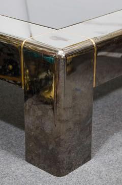 Karl Springer Midcentury Gunmetal and Smoked Glass Karl Springer Coffee Table - 416765