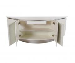Karl Springer Midcentury Post Modern Demilune Credenza or Cabinet in Glossy Laminate - 2468577