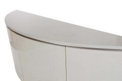 Karl Springer Midcentury Post Modern Demilune Credenza or Cabinet in Glossy Laminate - 2468579