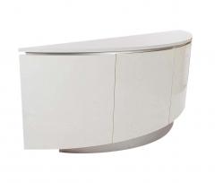 Karl Springer Midcentury Post Modern Demilune Credenza or Cabinet in Glossy Laminate - 2468590
