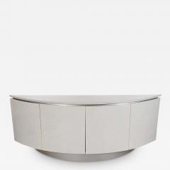 Karl Springer Midcentury Post Modern Demilune Credenza or Cabinet in Glossy Laminate - 2472770