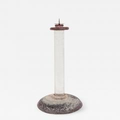 Karl Springer Midcentury Venetian Scavo Glass Candlestick Documented by Karl Springer - 1563270