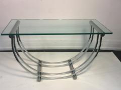 Karl Springer Modern Chrome Art Deco Revival U Band Console - 531994
