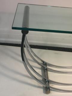Karl Springer Modern Chrome Art Deco Revival U Band Console - 531995