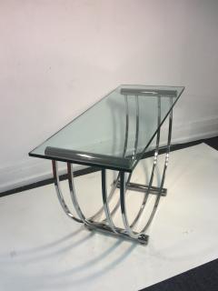 Karl Springer Modern Chrome Art Deco Revival U Band Console - 531999