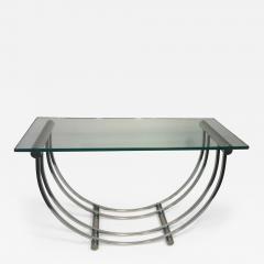 Karl Springer Modern Chrome Art Deco Revival U Band Console - 532660