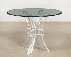 Karl Springer Modern Karl Springer Style Lucite Beveled Glass Circular Breakfast Table - 2142198