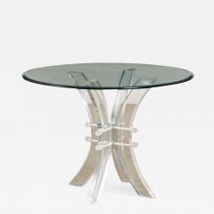 Karl Springer Modern Karl Springer Style Lucite Beveled Glass Circular Breakfast Table - 2144896