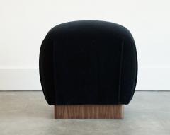 Karl Springer Mohair and Walnut Stools by Karl Springer C 1980s - 4598373