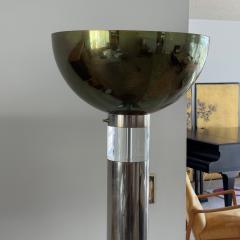 Karl Springer Monumental Chrome Brass and Lucite Torchiere Floor Lamp by Karl Springer - 4572712