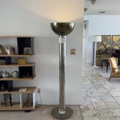 Karl Springer Monumental Chrome Brass and Lucite Torchiere Floor Lamp by Karl Springer - 4572721