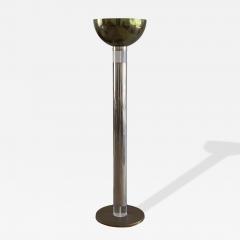 Karl Springer Monumental Chrome Brass and Lucite Torchiere Floor Lamp by Karl Springer - 4574765