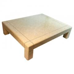 Karl Springer Monumental Coffee Table in Tessellated Stone Brass by Karl Springer Signed - 3545877