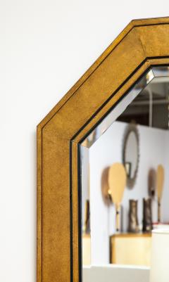 Karl Springer Octagonal Gilded and Ebonized Bevelled Mirror - 597446