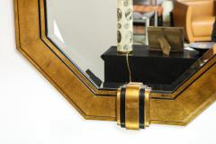 Karl Springer Octagonal Gilded and Ebonized Bevelled Mirror - 597452