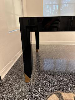 Karl Springer Original Vintage Karl Springer Executive Black Lacquered Desk - 4637090
