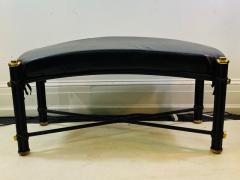 Karl Springer POST MODERN BLACK AND BRASS BENCH - 1448869