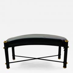 Karl Springer POST MODERN BLACK AND BRASS BENCH - 1456335