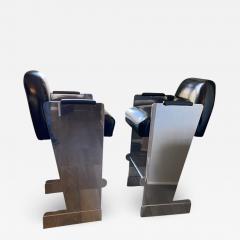 Karl Springer POST MODERNIST STAINLESS STEEL BAR STOOLS IN THE MANNER OF KARL SPRINGER - 1923788