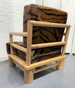Karl Springer Pair Karl Springer Dowel Wood Lounge Chairs in Zebra Hide - 2289507