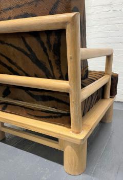 Karl Springer Pair Karl Springer Dowel Wood Lounge Chairs in Zebra Hide - 2289510