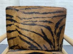 Karl Springer Pair Karl Springer Dowel Wood Lounge Chairs in Zebra Hide - 2289516