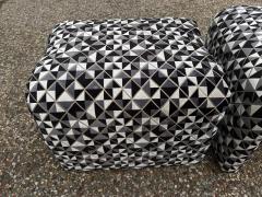 Karl Springer Pair Of Karl Springer Inspired Waterfall Ottomans - 4581797