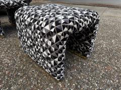 Karl Springer Pair Of Karl Springer Inspired Waterfall Ottomans - 4581801