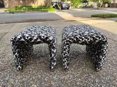 Karl Springer Pair Of Karl Springer Inspired Waterfall Ottomans - 4581813