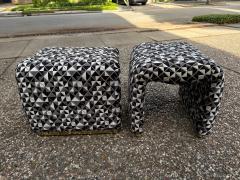 Karl Springer Pair Of Karl Springer Inspired Waterfall Ottomans - 4581815