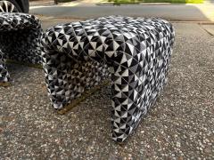 Karl Springer Pair Of Karl Springer Inspired Waterfall Ottomans - 4581846