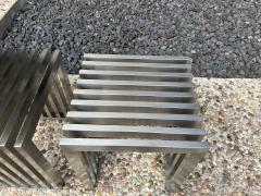 Karl Springer Pair Of Stainless Steel Benches Or Tables - 4265329