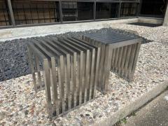 Karl Springer Pair Of Stainless Steel Benches Or Tables - 4265337