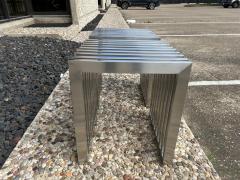 Karl Springer Pair Of Stainless Steel Benches Or Tables - 4265345