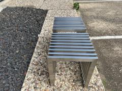 Karl Springer Pair Of Stainless Steel Benches Or Tables - 4265364