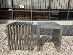 Karl Springer Pair Of Stainless Steel Benches Or Tables - 4265390