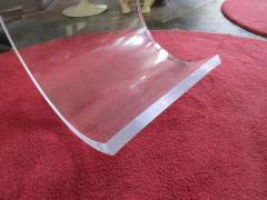 Karl Springer Pair Thick Lucite Scroll Cocktail Coffee Tables style of Karl Springer 1970s - 1697091
