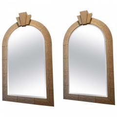 Karl Springer Pair of American Modern Snakeskin Mirrors Karl Springer - 4274704