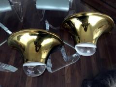 Karl Springer Pair of Brass and Lucite Tulip Sconces by Karl Springer - 748840